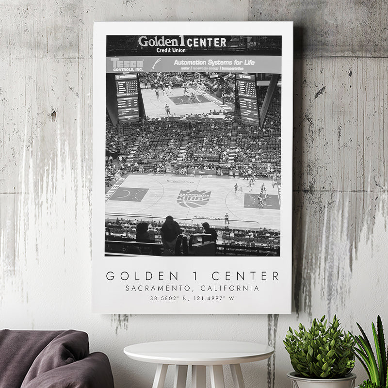 Golden 1 Center Sacramento Kings Basketball Lovers Black And White Art Canvas Prints Wall Art Home Decor