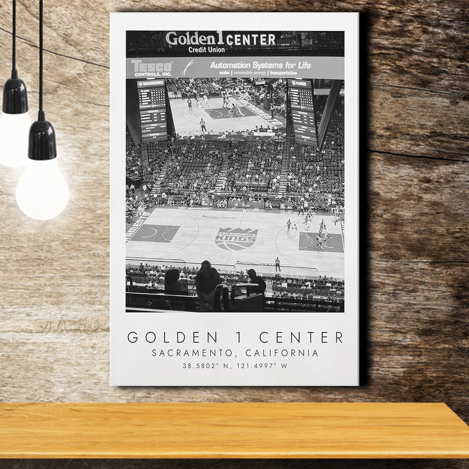 Golden 1 Center Sacramento Kings Basketball Lovers Black And White Art Canvas Prints Wall Art Home Decor