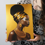 Golden African Woman Afrocentric Wall, Painting Art, Canvas Prints Wall Art Home Decor