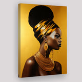 Golden African Woman Afrocentric Wall, Painting Art, Canvas Prints Wall Art Home Decor