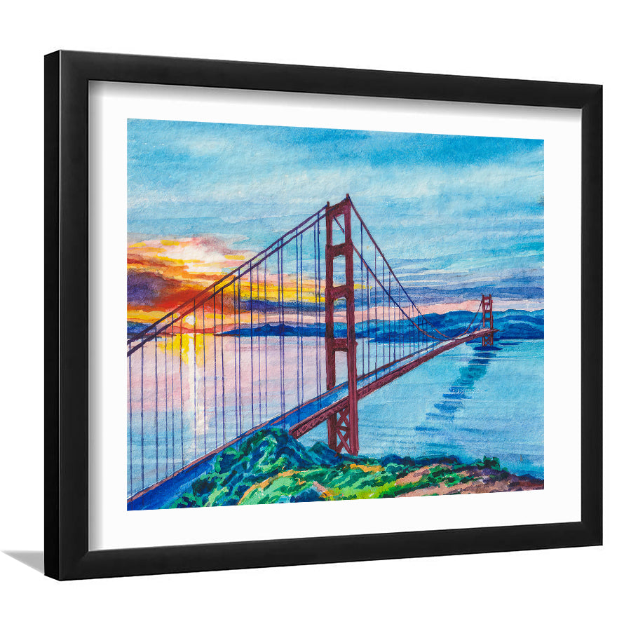 Golden Gate Bridge In San Francisco California Framed Wall Art - Framed Prints, Art Prints, Home Decor, Painting Prints