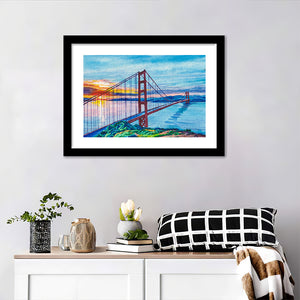 Golden Gate Bridge In San Francisco California Framed Wall Art - Framed Prints, Art Prints, Home Decor, Painting Prints