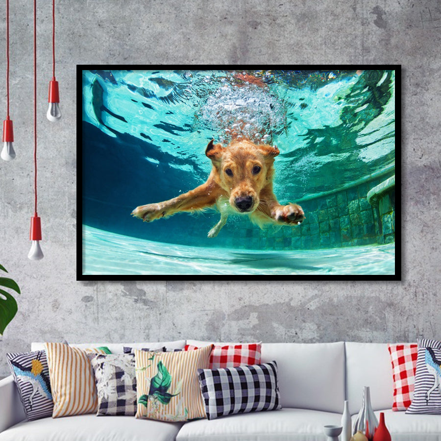 Golden Labrador Retriever Framed Art Prints Wall Decor - Painting Prints, Framed Picture