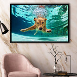 Golden Labrador Retriever Framed Canvas Prints Wall Art - Painting Prints, Wall Decor, Floating Frame
