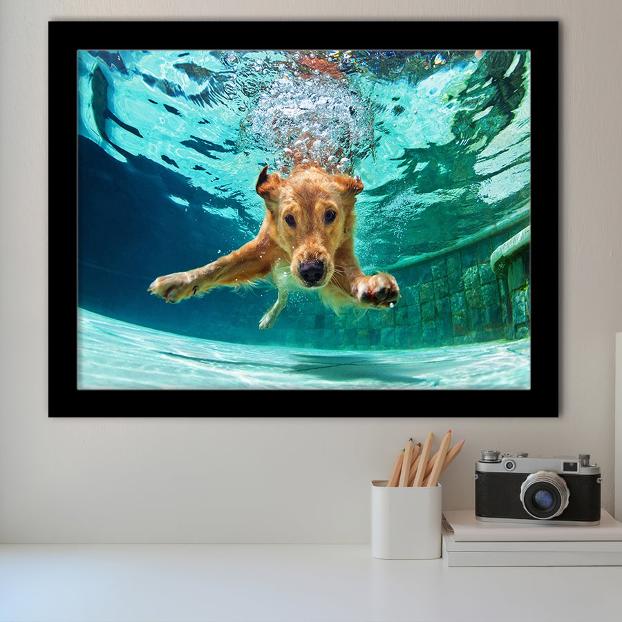 Golden Labrador Retriever Framed Art Prints Wall Decor - Painting Prints, Framed Picture
