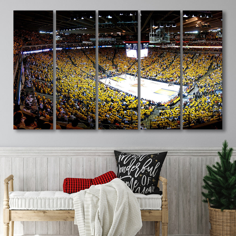 Golden State Warriors Stadium Canvas Prints Oracle Arena Wall Art,Multi Panels B,Sport Stadium Art Prints, Fan Gift
