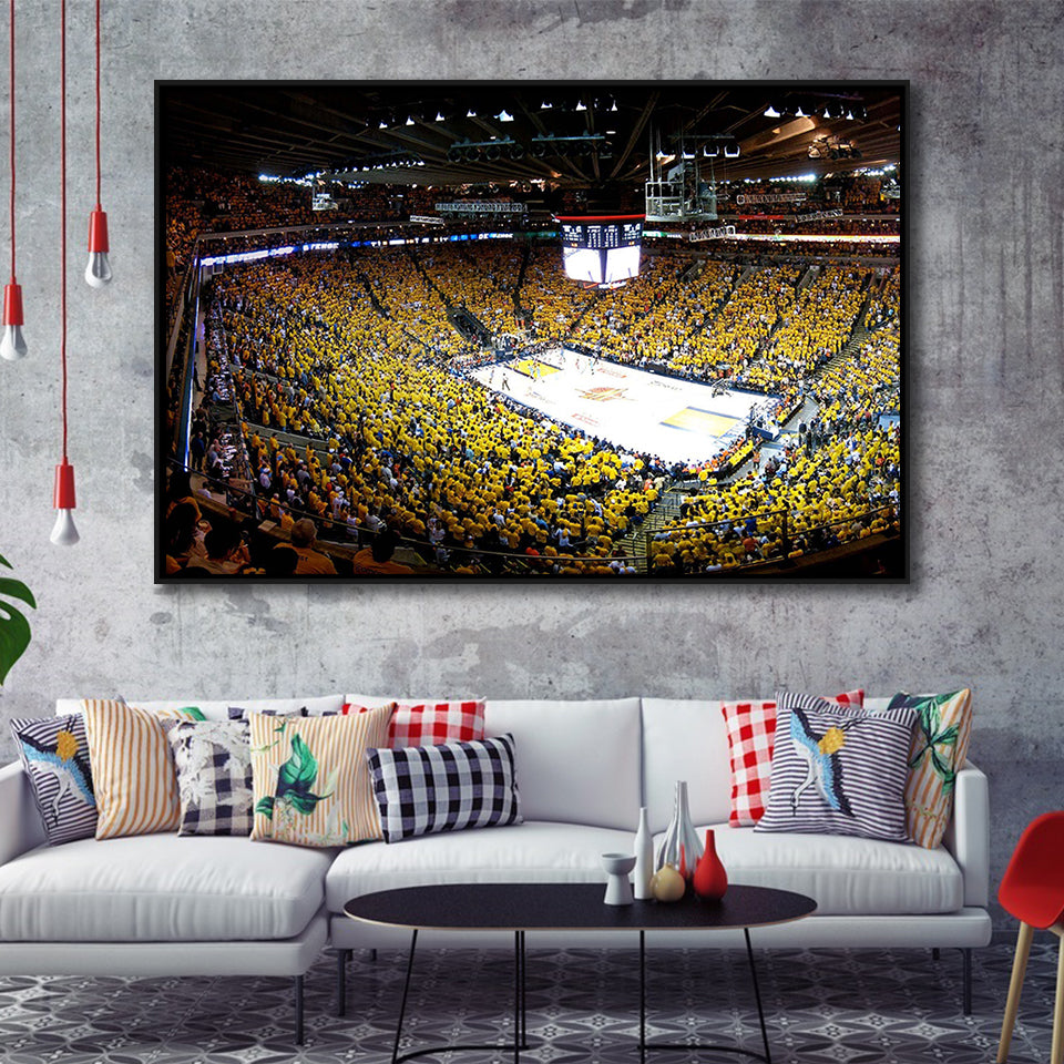 Golden State Warriors Stadium Framed Canvas Prints Oracle Arena Wall Art,Sport Stadium Art Prints, Fan Gift