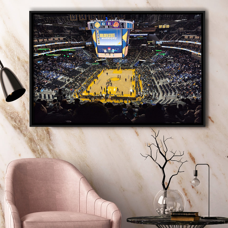 Golden State Warriors Wall Art Oracle Arena Stadium Framed Canvas Prints,Sport Stadium Art Prints, Fan Gift