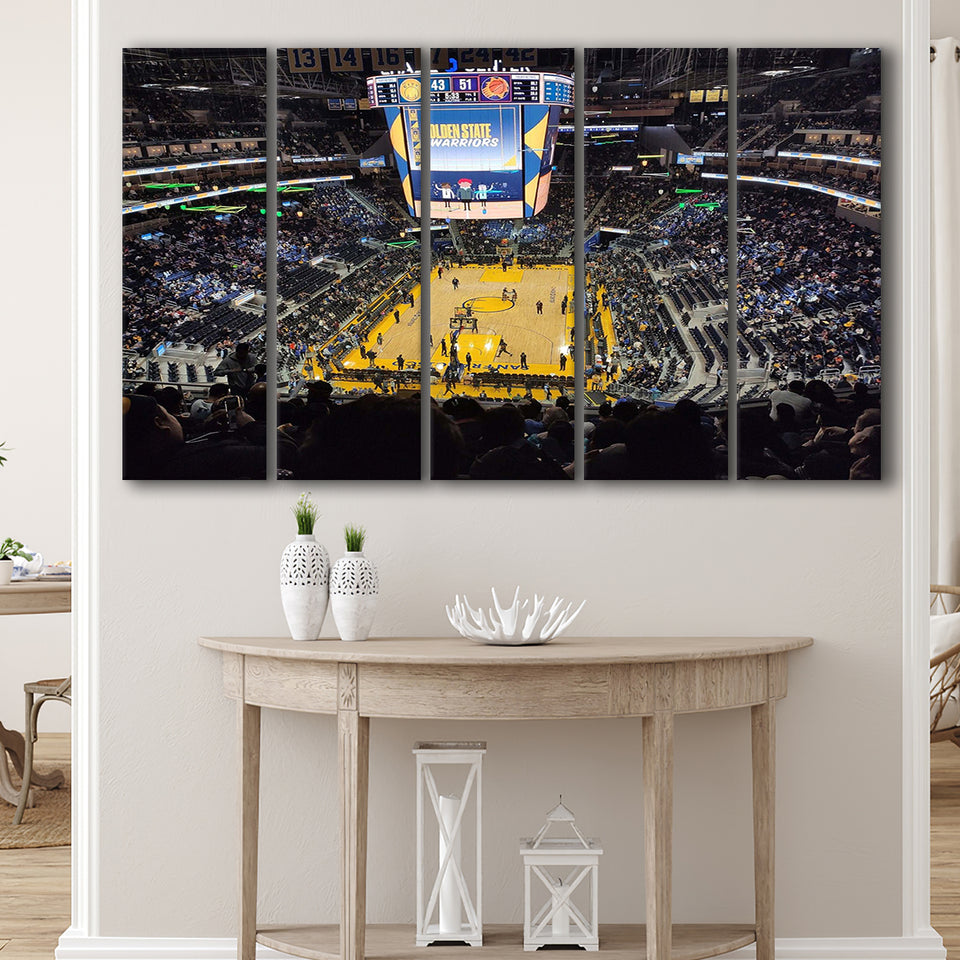 Golden State Warriors Wall Art Oracle Arena Stadium Canvas Prints,Multi Panels B,Sport Stadium Art Prints, Fan Gift