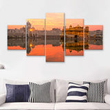 Golden Temple in Amritsar Punjab 5 Pieces Canvas Prints Wall Art - Painting Canvas, Multi Panels, Wall Decor
