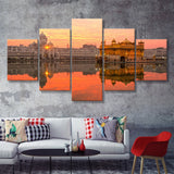 Golden Temple in Amritsar Punjab 5 Pieces Canvas Prints Wall Art - Painting Canvas, Multi Panels, Wall Decor