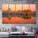 Golden Temple in Amritsar Punjab 5 Pieces Canvas Prints Wall Art - Painting Canvas, Multi Panels, Wall Decor