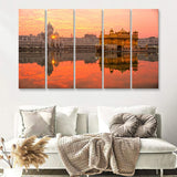 Golden Temple in Amritsar Punjab 5 Pieces Canvas Prints Wall Art - Painting Canvas, Multi Panels, Wall Decor