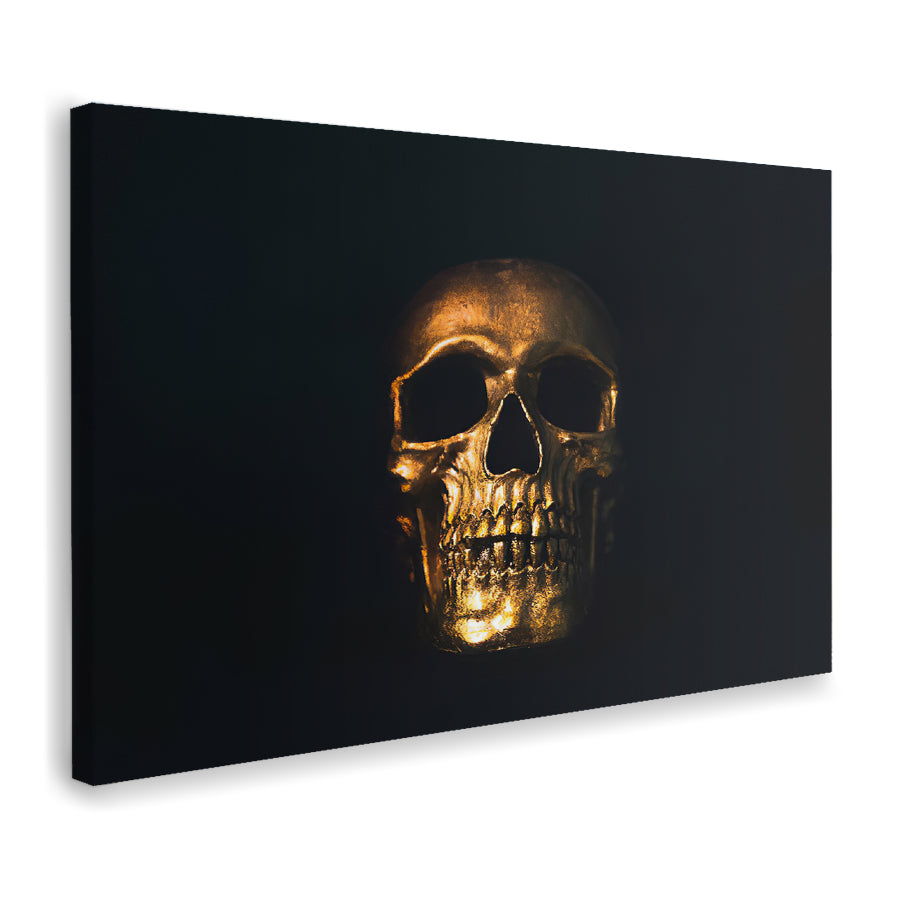 Golden Skull Canvas Wall Art - Canvas Prints, Prints for Sale, Canvas Painting, Canvas On Sale