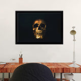 Golden Skull Framed Canvas Wall Art - Framed Prints, Canvas Prints, Prints for Sale, Canvas Painting