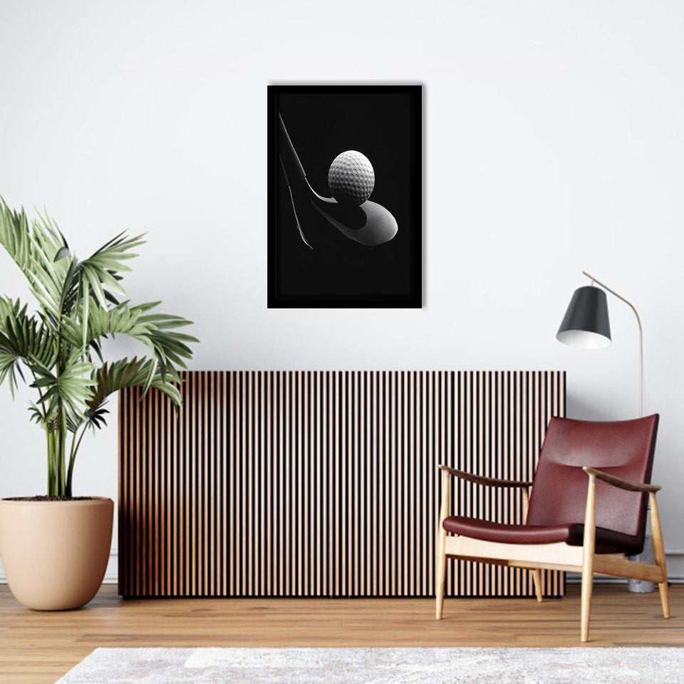 Golf Ball And Club-Sport Art,Art Print,Frame Art,Plexiglass Cover