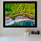 Golf Course By The Ocean, Golf Framed Art Prints Wall Art Decor,Black Frame, Ready to hang