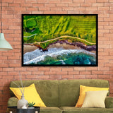 Golf Course By The Ocean, Golf Framed Art Prints Wall Art Decor,Black Frame, Ready to hang