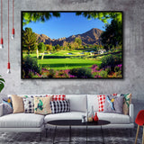 Golf Course Landscape Beautiful Framed Canvas Prints Wall Art - Painting Canvas, Floating Frame, Wall Decor