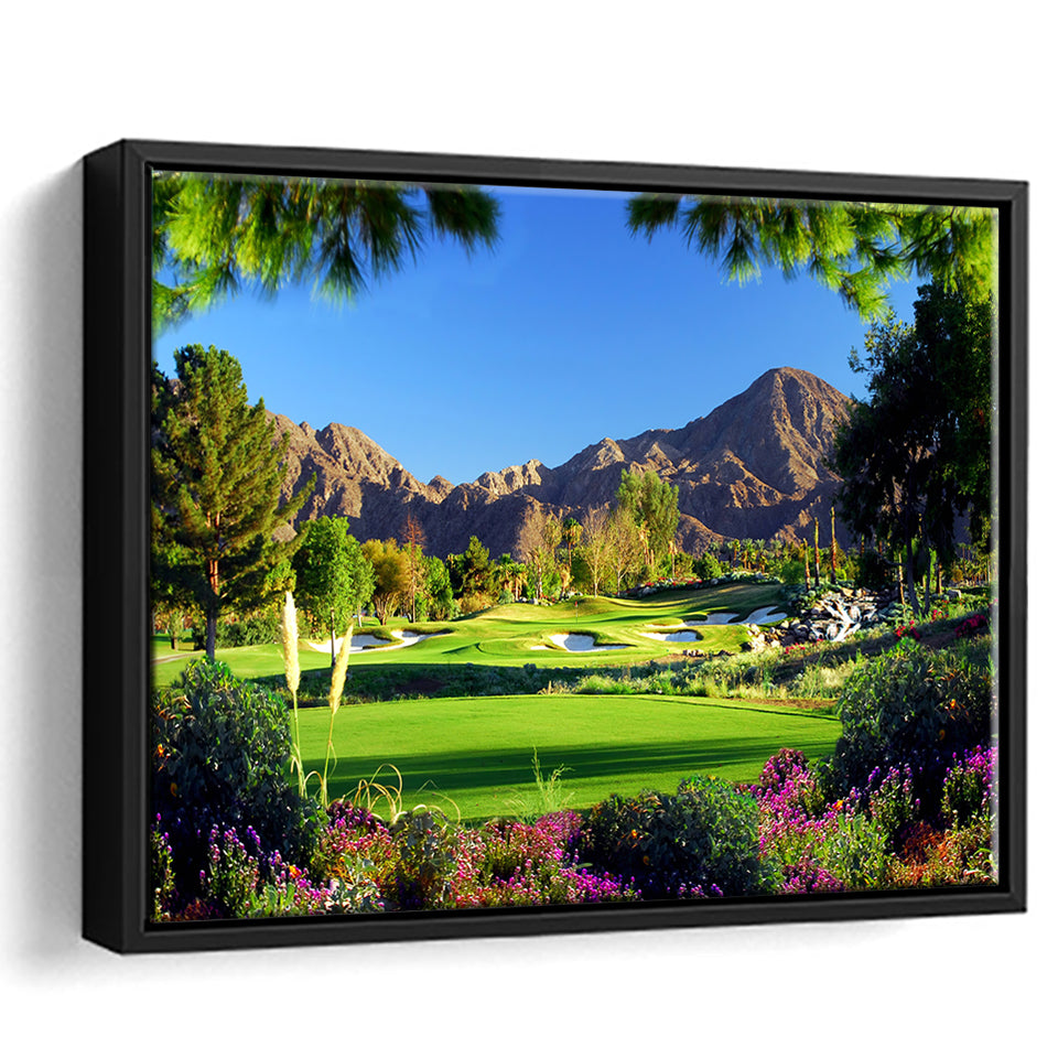 Golf Course Landscape Beautiful Framed Canvas Prints Wall Art - Painting Canvas, Floating Frame, Wall Decor
