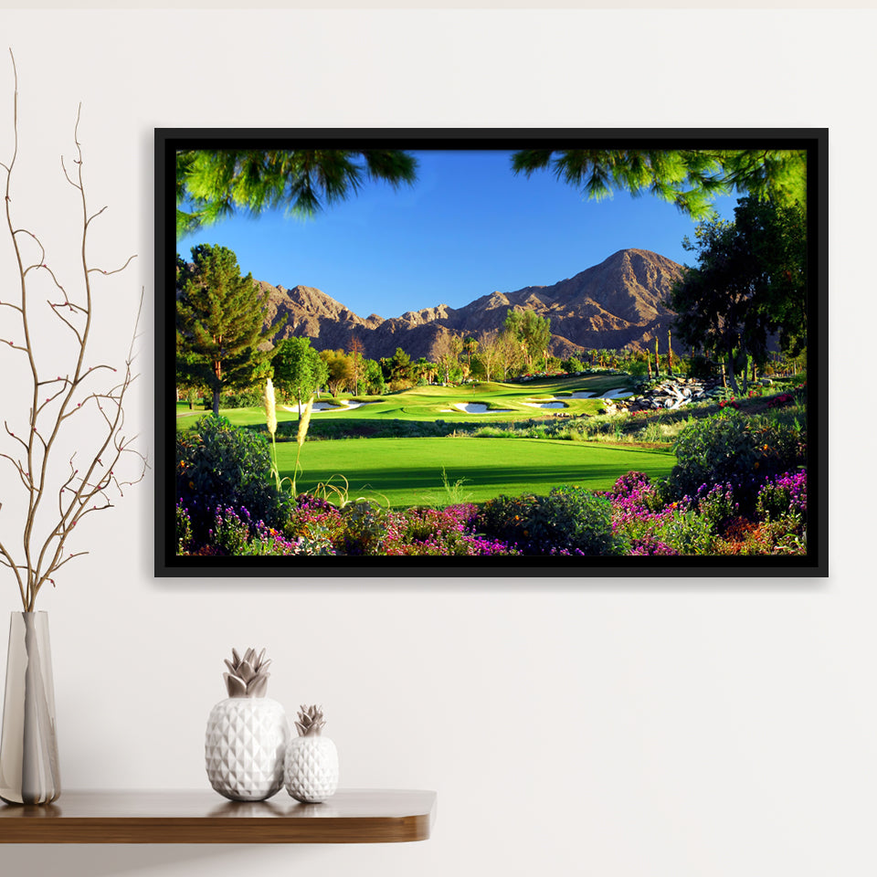 Golf Course Landscape Beautiful Framed Canvas Prints Wall Art - Painting Canvas, Floating Frame, Wall Decor
