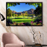 Golf Course Landscape Beautiful Framed Canvas Prints Wall Art - Painting Canvas, Floating Frame, Wall Decor