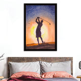 Golf Player On The Course Framed Wall Art - Framed Prints, Print for Sale, Painting Prints, Art Prints