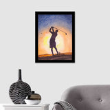 Golf Player On The Course Framed Wall Art - Framed Prints, Print for Sale, Painting Prints, Art Prints