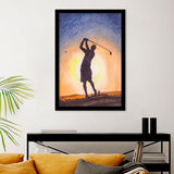 Golf Player On The Course Framed Wall Art - Framed Prints, Print for Sale, Painting Prints, Art Prints