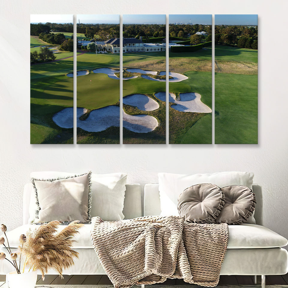 Golf To Remain Open In Melbourne Lockdown Golf Australia 5 Pieces Canvas Prints Wall Art Decor - Painting Canvas,Multi Panel,Painting Prints