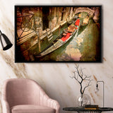 Gondola Print Venice Framed Canvas Prints Wall Art Decor, Framed Picture, Floating Frame