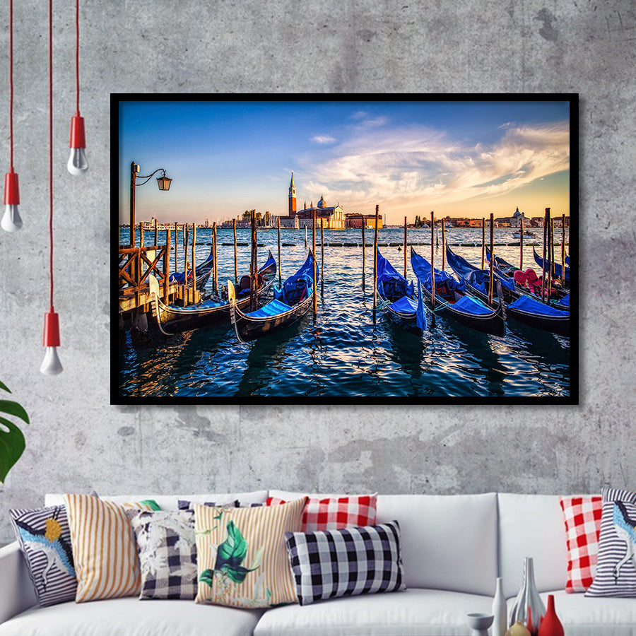Gondola Print Venice Grand Canal Italy Framed Art Prints Wall Decor - Painting Art,Framed Picture,For Sale, Ready to hang
