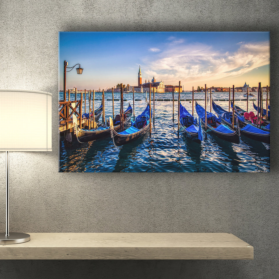 Gondola Print Venice Grand Canal Italy Landscape Canvas Prints Wall Art Home Decor - Painting Canvas, Ready to hang