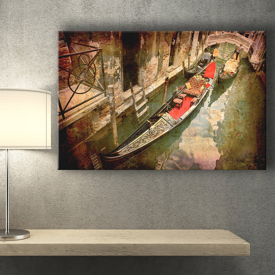 Gondola Print Venice Canvas Prints Wall Art Decor - Painting Canvas,Home Decor, Ready to Hang