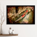 Gondola Print Venice Framed Canvas Prints Wall Art Decor, Framed Picture, Floating Frame
