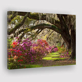 Gorgeous Summer Garden Under The Tree Canvas Prints Wall Art, Home Living Room Decor, Large Canvas