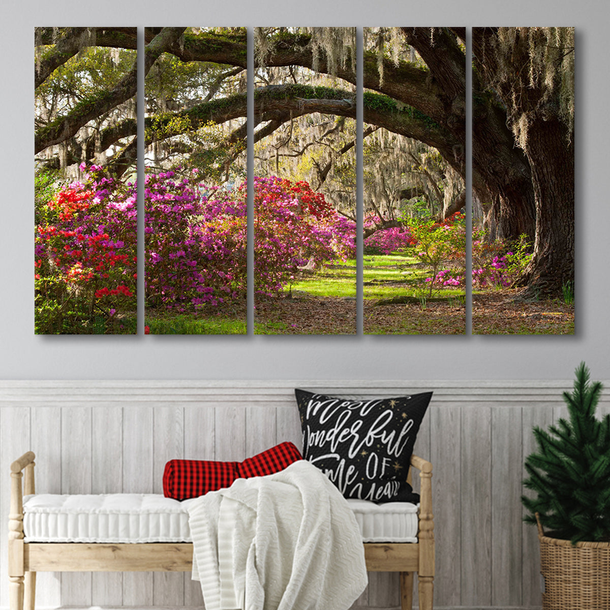 ころん　アートパネル　宮坂なこ　CANVAS+GARDEN Dreamy Spring Coastal Garden Wall Art Vintage Framed Canvas Print