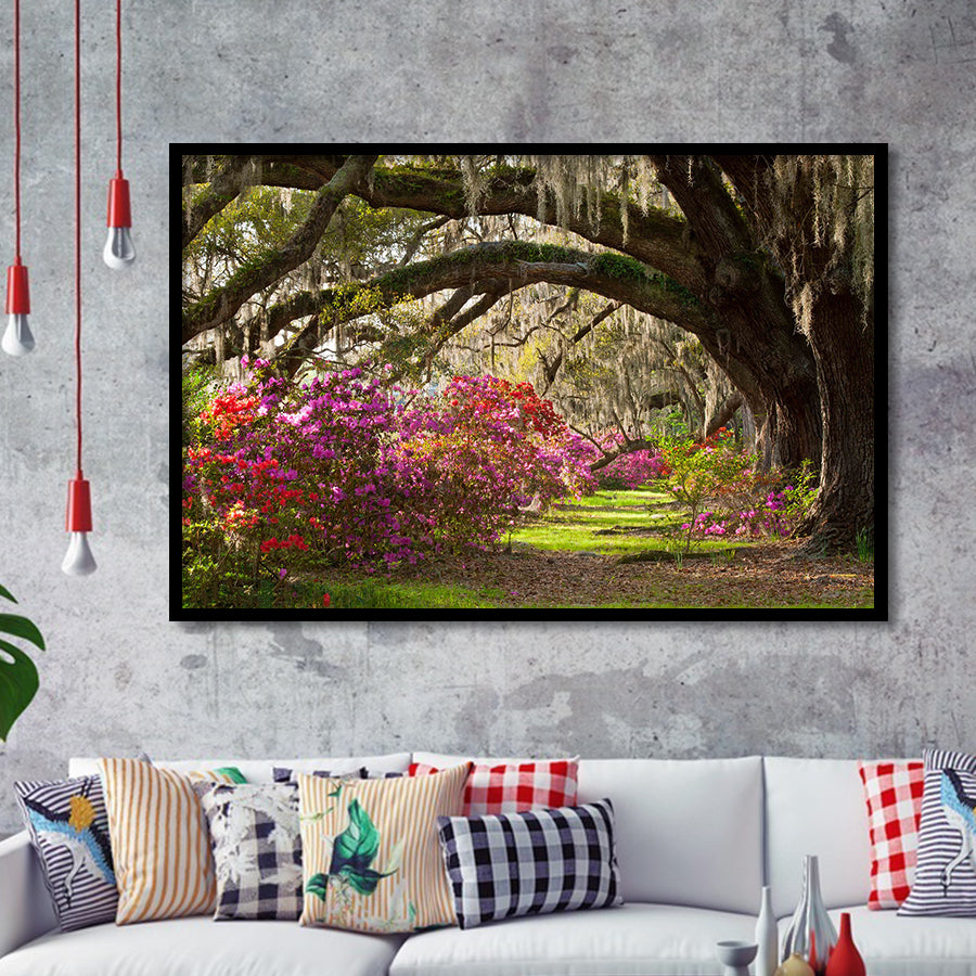 Gorgeous Summer Garden Under The Tree Framed Art Prints Wall Decor, Framed Picture, Large Art Prints