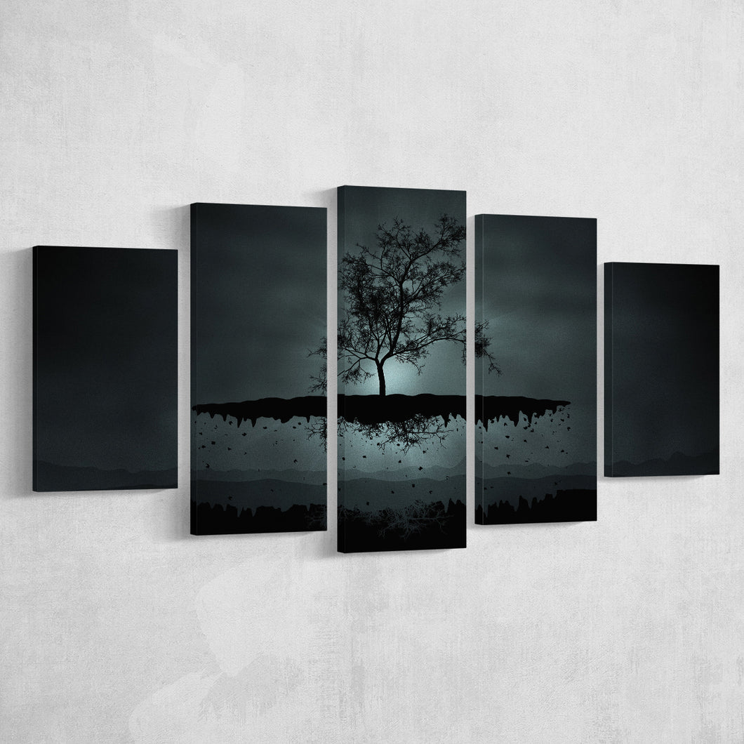 Gothic Theme Canvas Art, Dark Gothic, 5 Panel Canvas Prints Wall Art,Mixed Canvas, Large Canvas