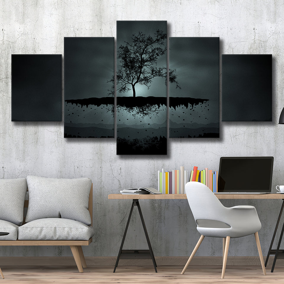 Gothic Theme Canvas Art, Dark Gothic, 5 Panel Canvas Prints Wall Art,Mixed Canvas, Large Canvas