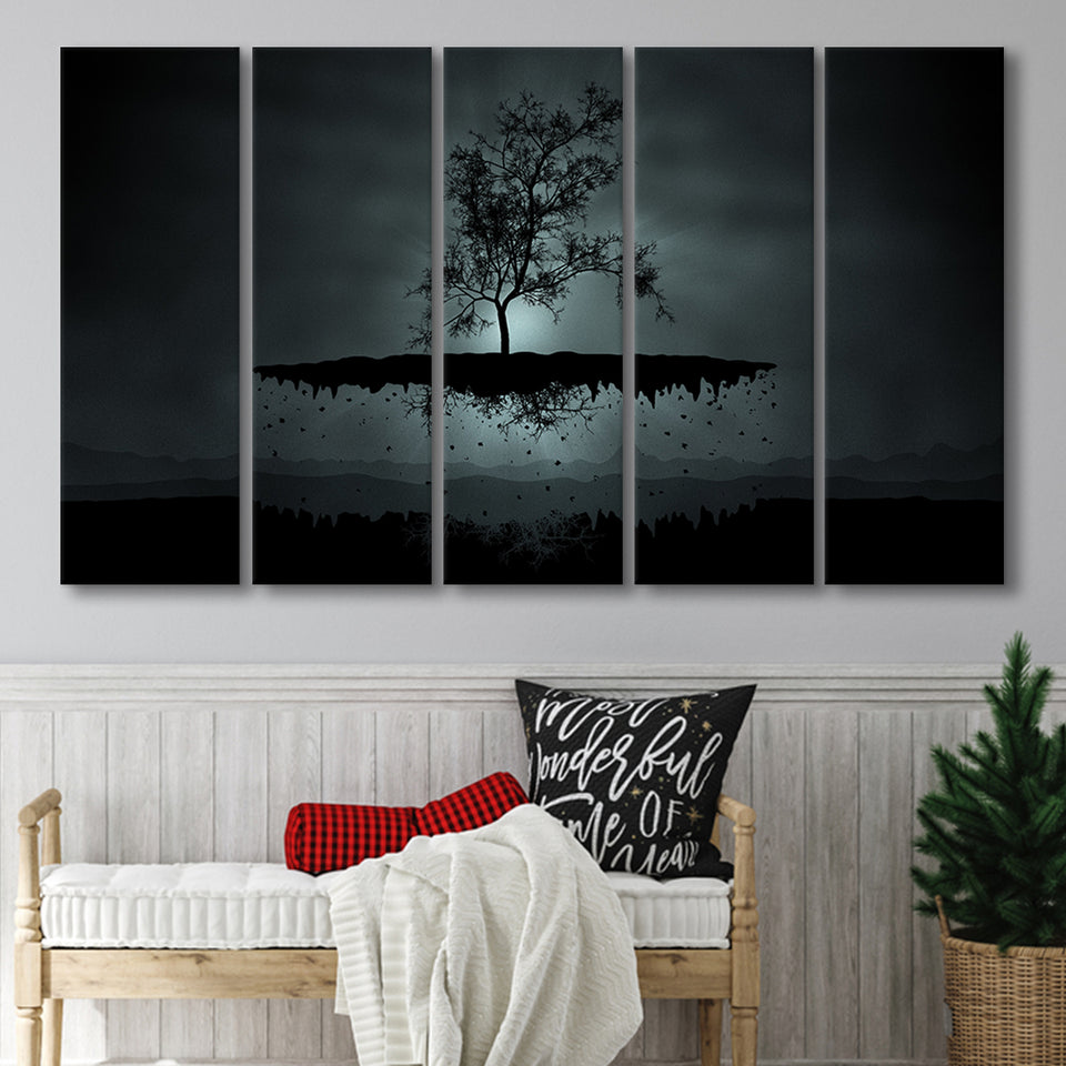 Gothic Theme Canvas Art, Dark Gothic, 5 Panel B Canvas Prints Wall Art, Extra Large Canvas Decor