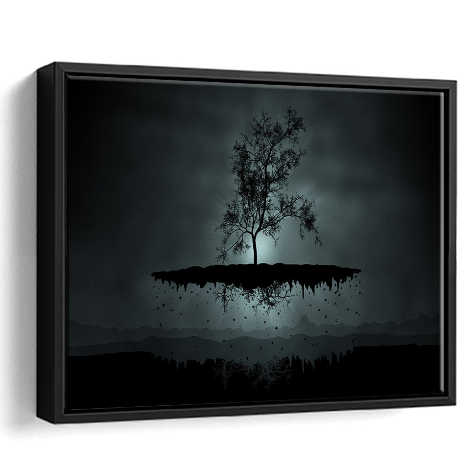 Gothic Theme Canvas Art, Dark Gothic Framed Canvas Prints Wall Art, Floating Frame, Large Canvas Home Decor