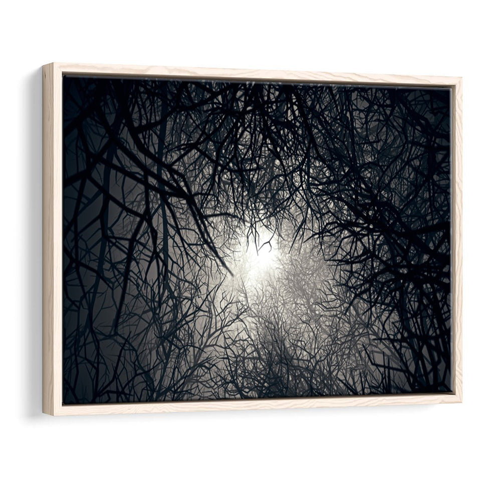 Gothic Theme Canvas Art, Dead Forest Art Framed Canvas Prints Wall Art, Floating Frame, Large Canvas Home Decor