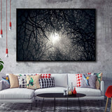 Gothic Theme Canvas Art, Dead Forest Art Framed Canvas Prints Wall Art, Floating Frame, Large Canvas Home Decor