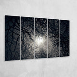 Gothic Theme Canvas Art, Dead Forest Art, 5 Panel B Canvas Prints Wall Art, Extra Large Canvas Decor