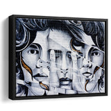 Graffiti Art Canvas 3 Face Graffiti Framed Canvas Prints Wall Art Home Decor - Painting Canvas, Black Frame, Framed Picture