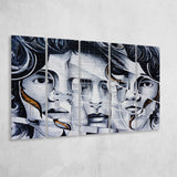 Graffiti Art Canvas 3 Face Graffiti Extra Large Canvas Prints Multi Panels B Wall Art Prints Home Decor