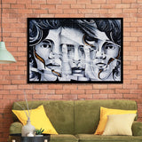 Graffiti Art Canvas 3 Face Graffiti Framed Art Prints Wall Decor - Painting Art,Framed Picture,For Sale, Ready to hang