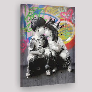 Graffiti Cute Love Painting Canvas Wall Art - Canvas Prints, Painting Canvas, Canvas Art, Prints for Sale