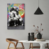 Graffiti Cute Love Painting Canvas Wall Art - Canvas Prints, Painting Canvas, Canvas Art, Prints for Sale
